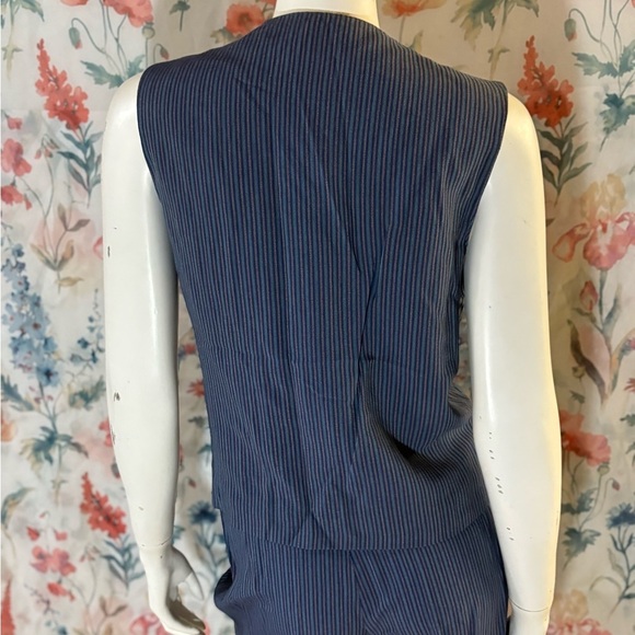 Vintage Lizsport Blue Relaxed Fit V-Neck Pantsuit - Picture 7 of 16